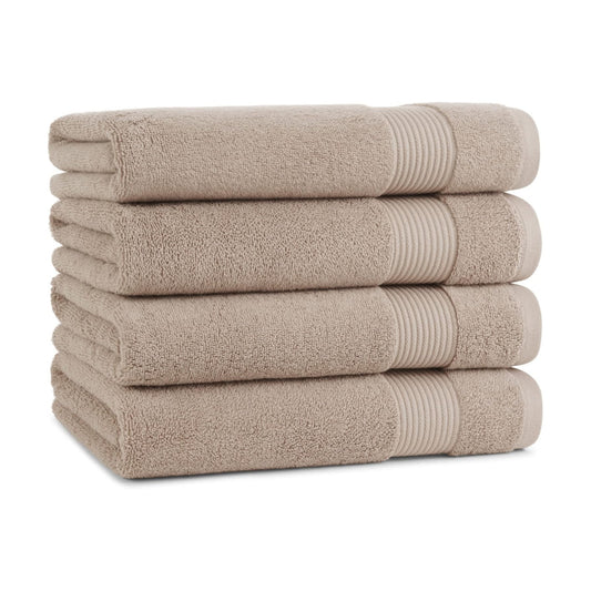 Arkwright Solid Bath Towels, Pack of 4, 100% Cotton 600 GSM Soft Absorbent Bathroom Towels for Hotel, Spa or Vacation