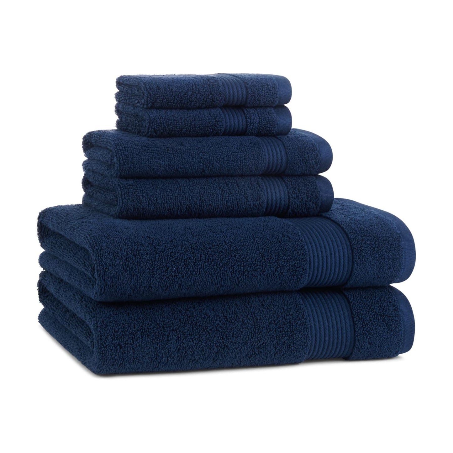 Arkwright Solid 6 Piece Bath Towel Set, 100% Cotton 600 GSM Soft Absorbent Bathroom Towels for Hotel, Spa or Vacation