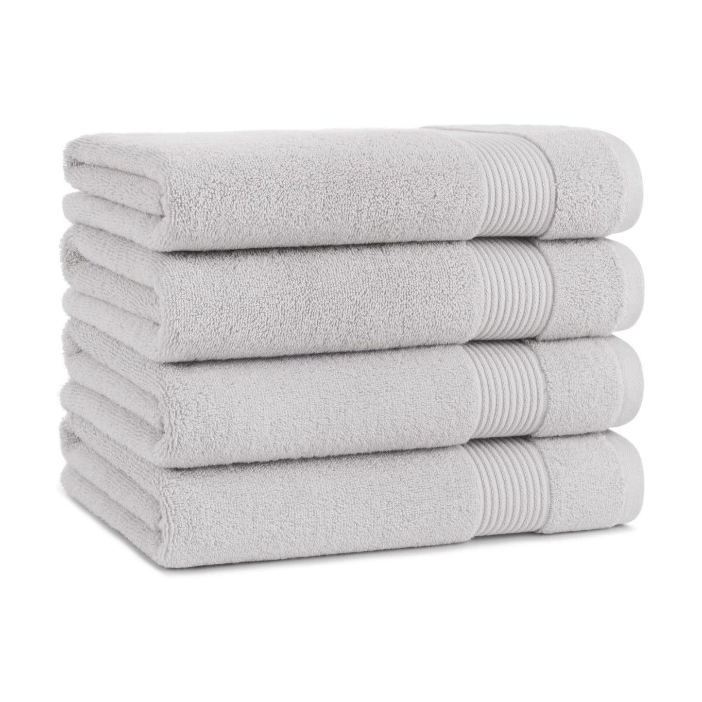 Arkwright Solid Bath Towels, Pack of 4, 100% Cotton 600 GSM Soft Absorbent Bathroom Towels for Hotel, Spa or Vacation