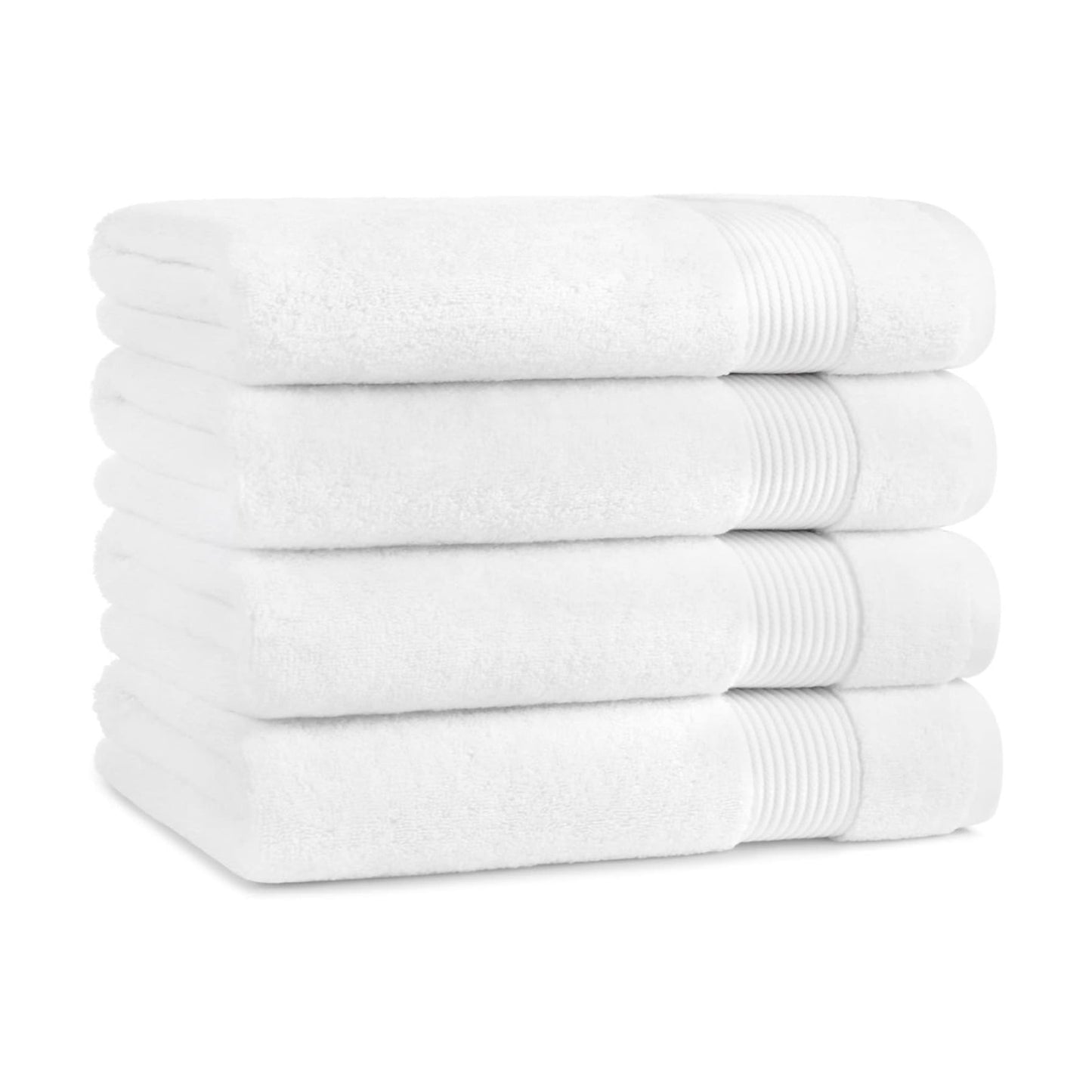 Arkwright Solid Bath Towels, Pack of 4, 100% Cotton 600 GSM Soft Absorbent Bathroom Towels for Hotel, Spa or Vacation