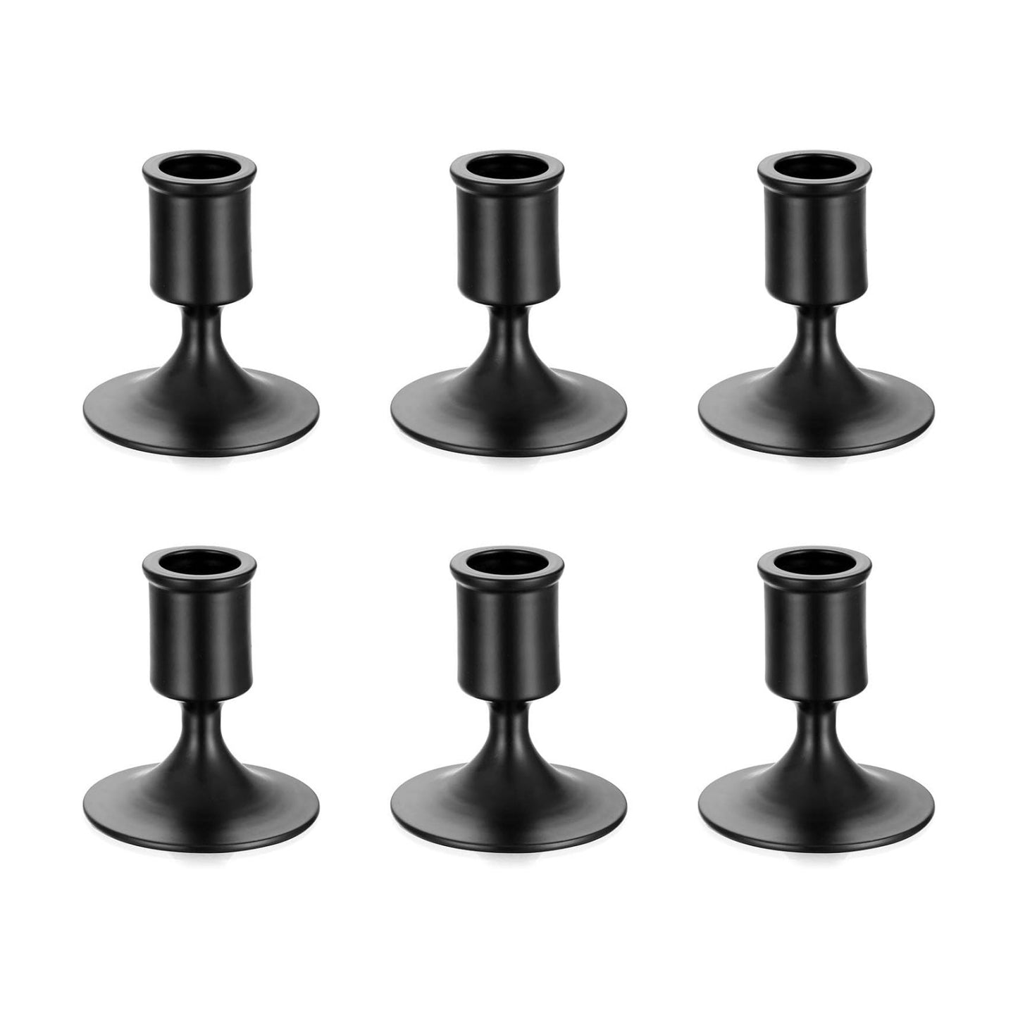 Sziqiqi Black Candlestick Candle Holders Set of 6 for Halloween Table Decor | for 0.87in Taper Candle, Bulk, for