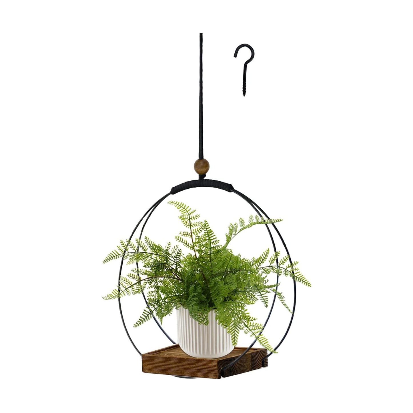 Modern Boho Macrame Plant Hanger / Black