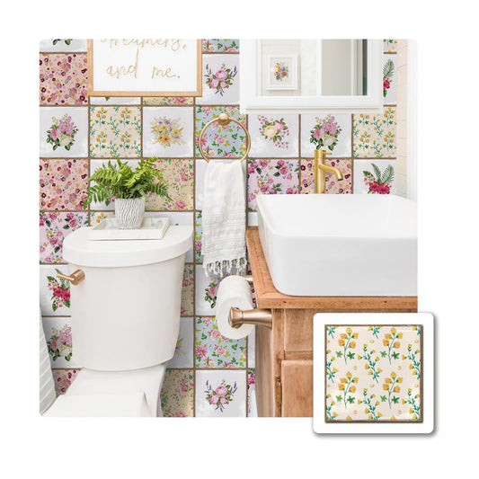 Self-Adhesive Wall Tile Transfers Backsplash Sticker Decal / T038 / Set of 30