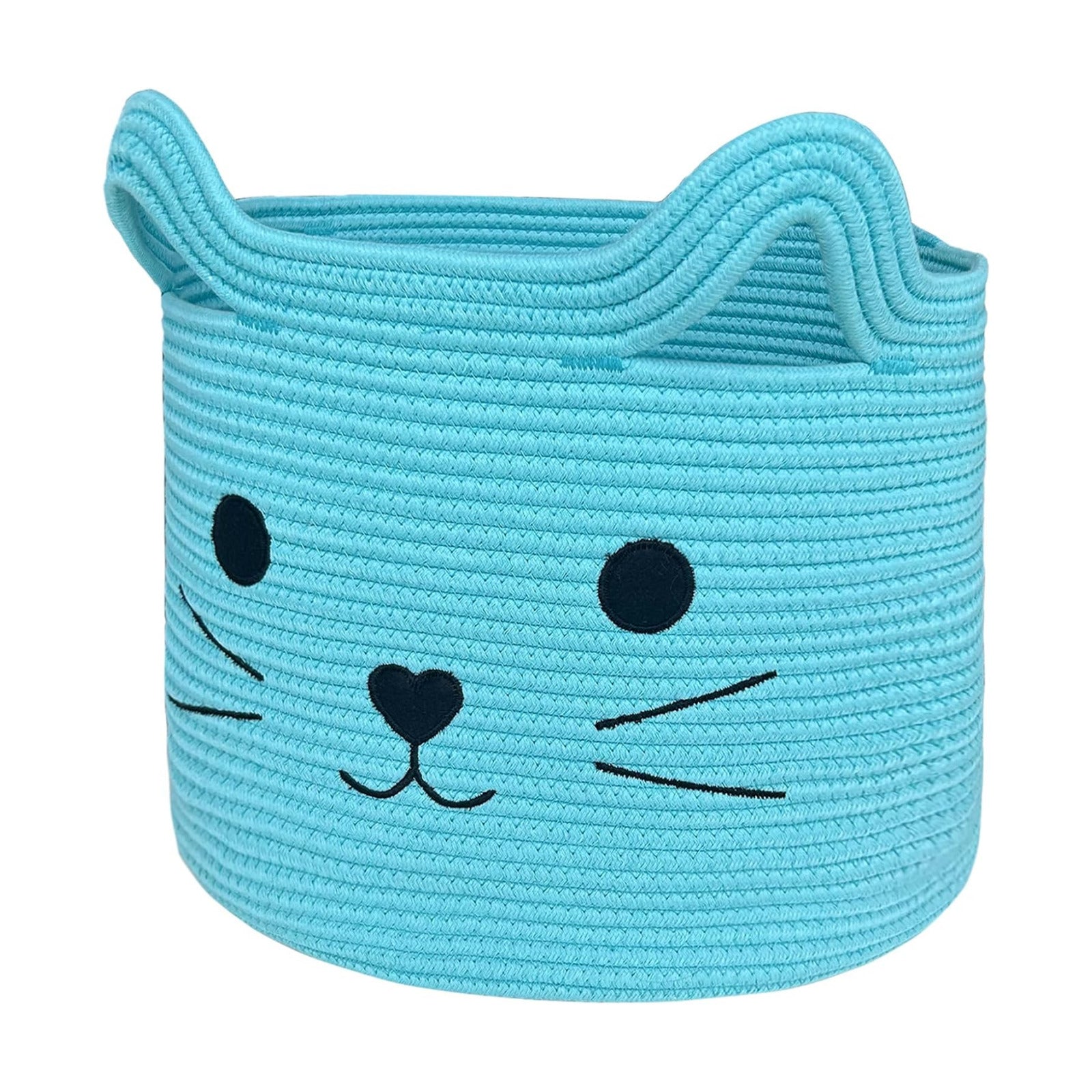 Animal Basket / Large Cat Toy Basket / Blue / Blue Cat / 15 Inch