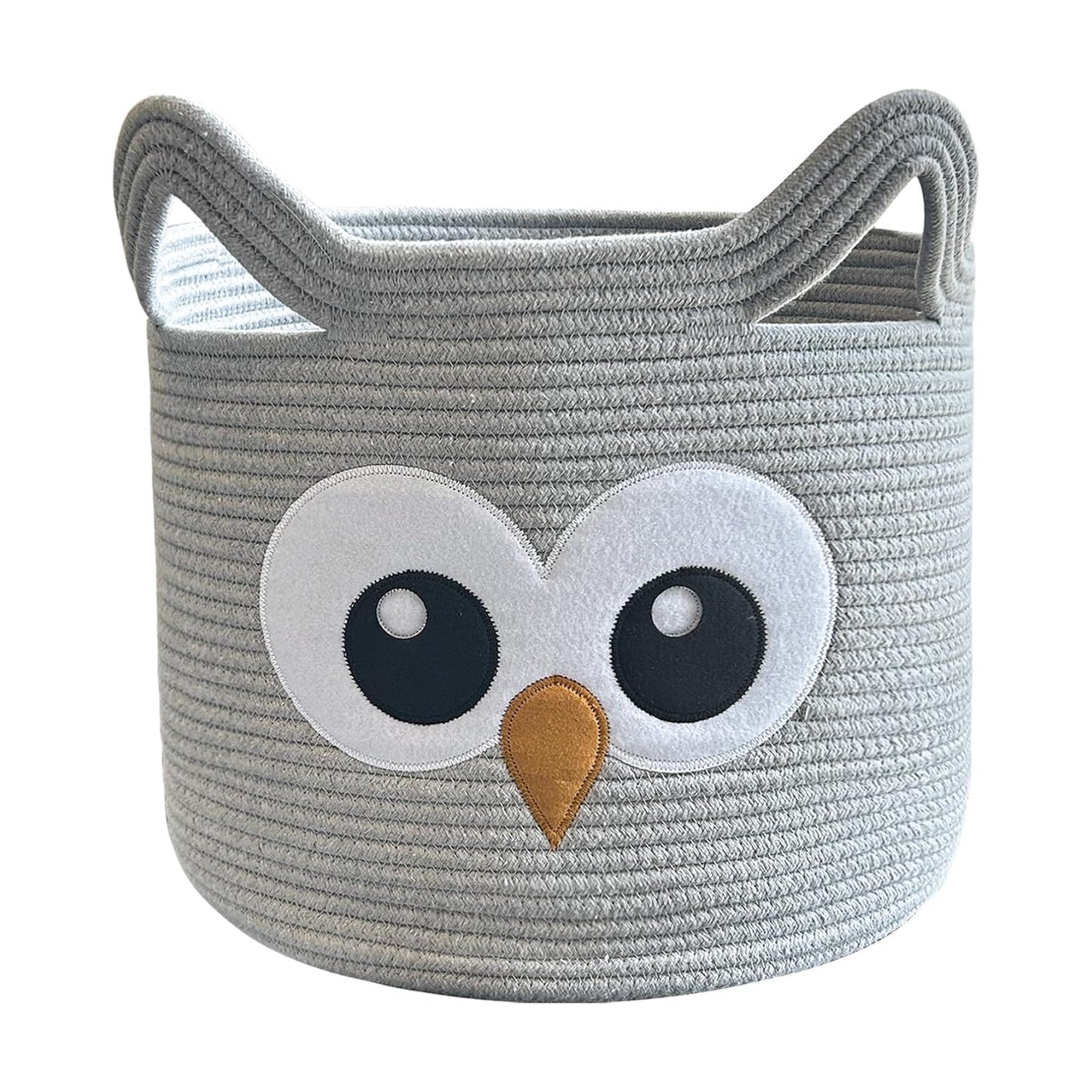 Owl Storage Basket for Gift Foldable Nursery Animal Toy Basket / Light Grey / Grey Owl