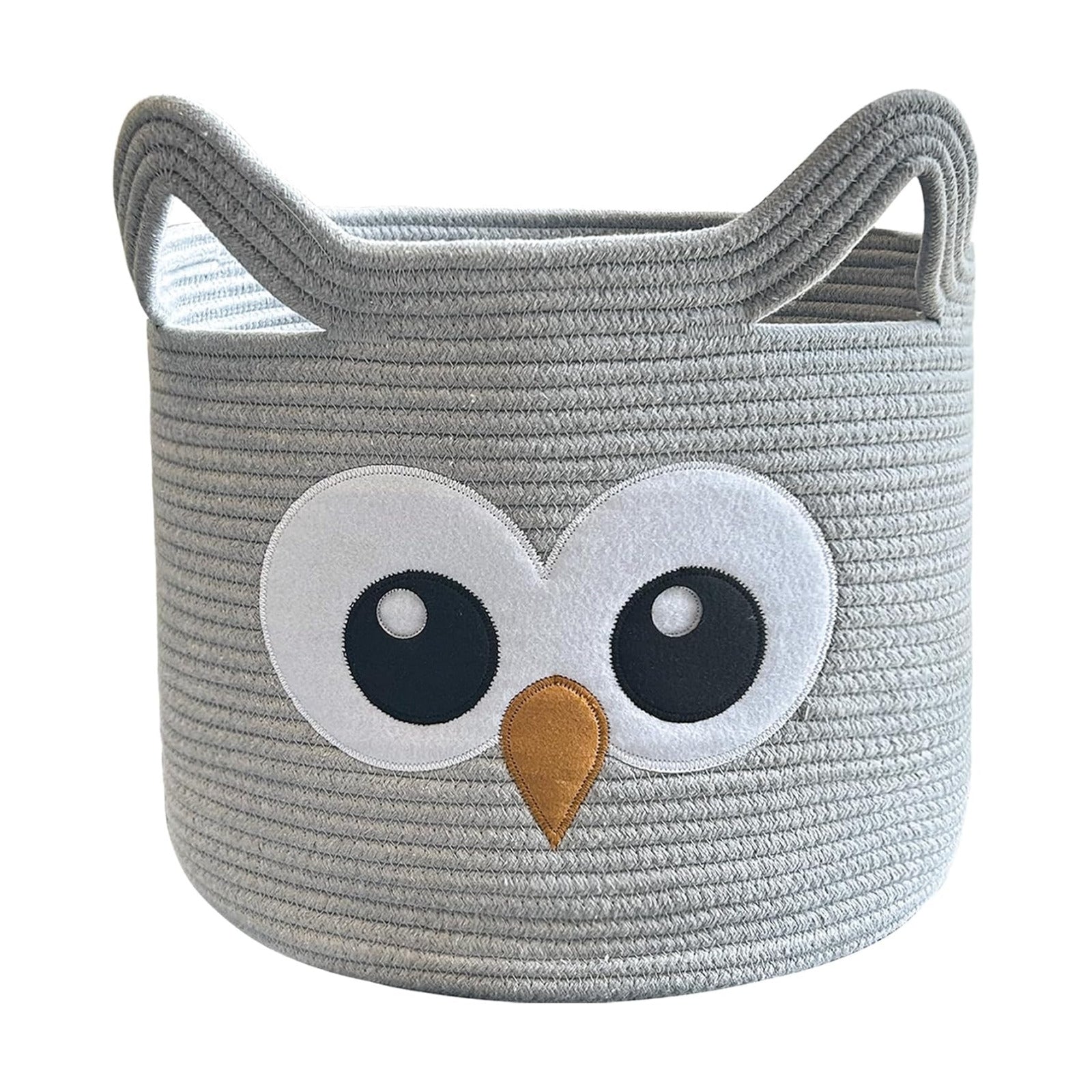 Owl Storage Basket for Gift Foldable Nursery Animal Toy Basket / Light Grey / Grey Owl