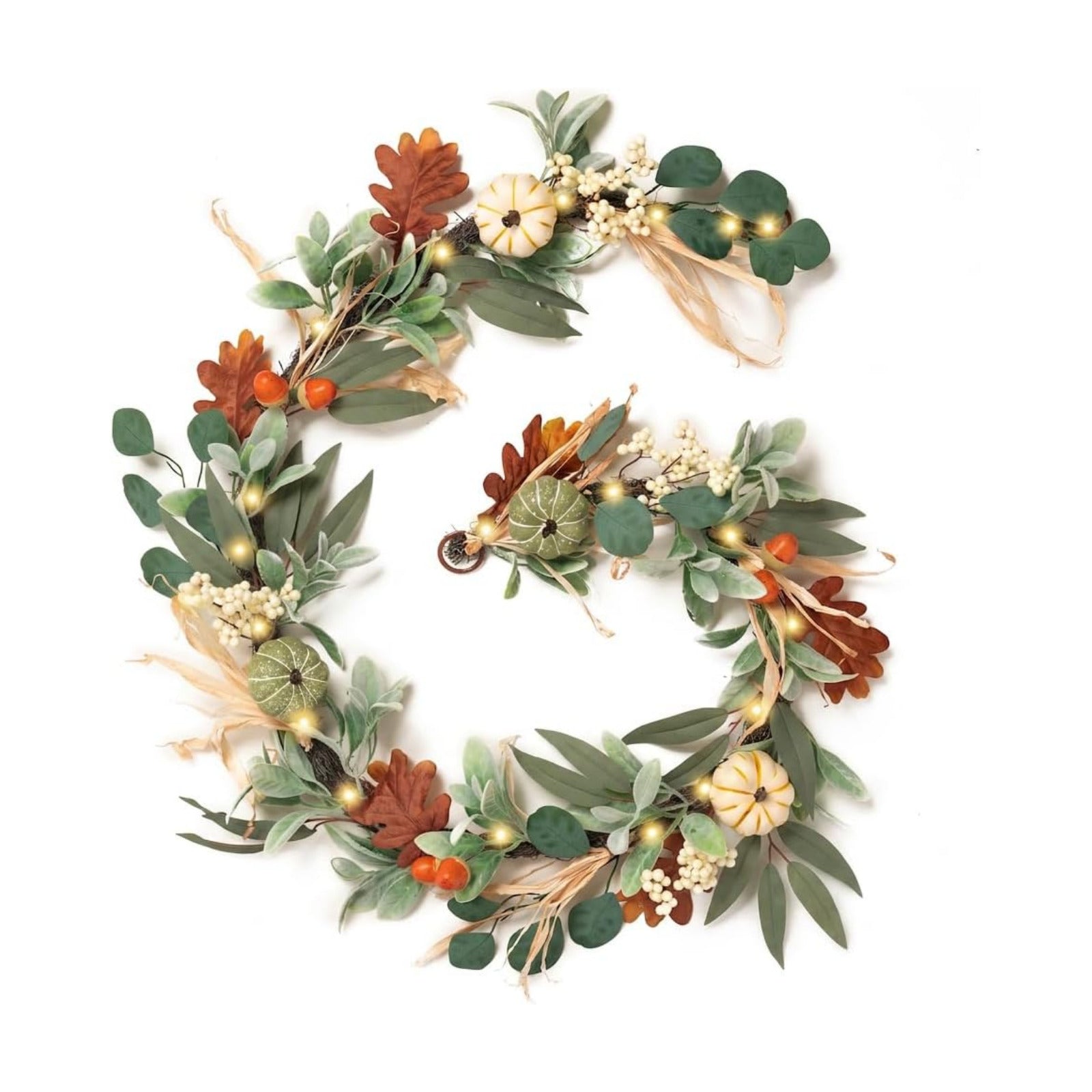 Valery Madelyn 6ft Fall Garland for Mantle with Pumpkins