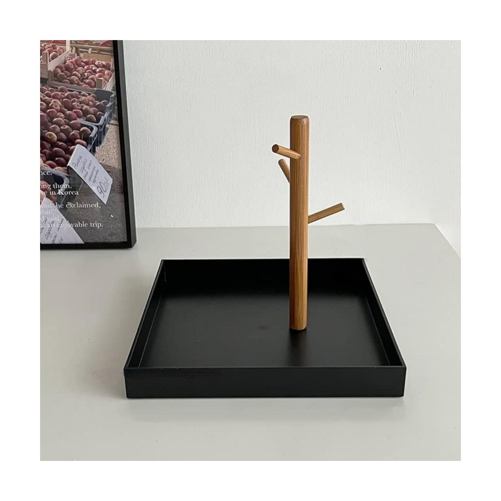 Wood 3-Tier Hanging Organizer / Black Square