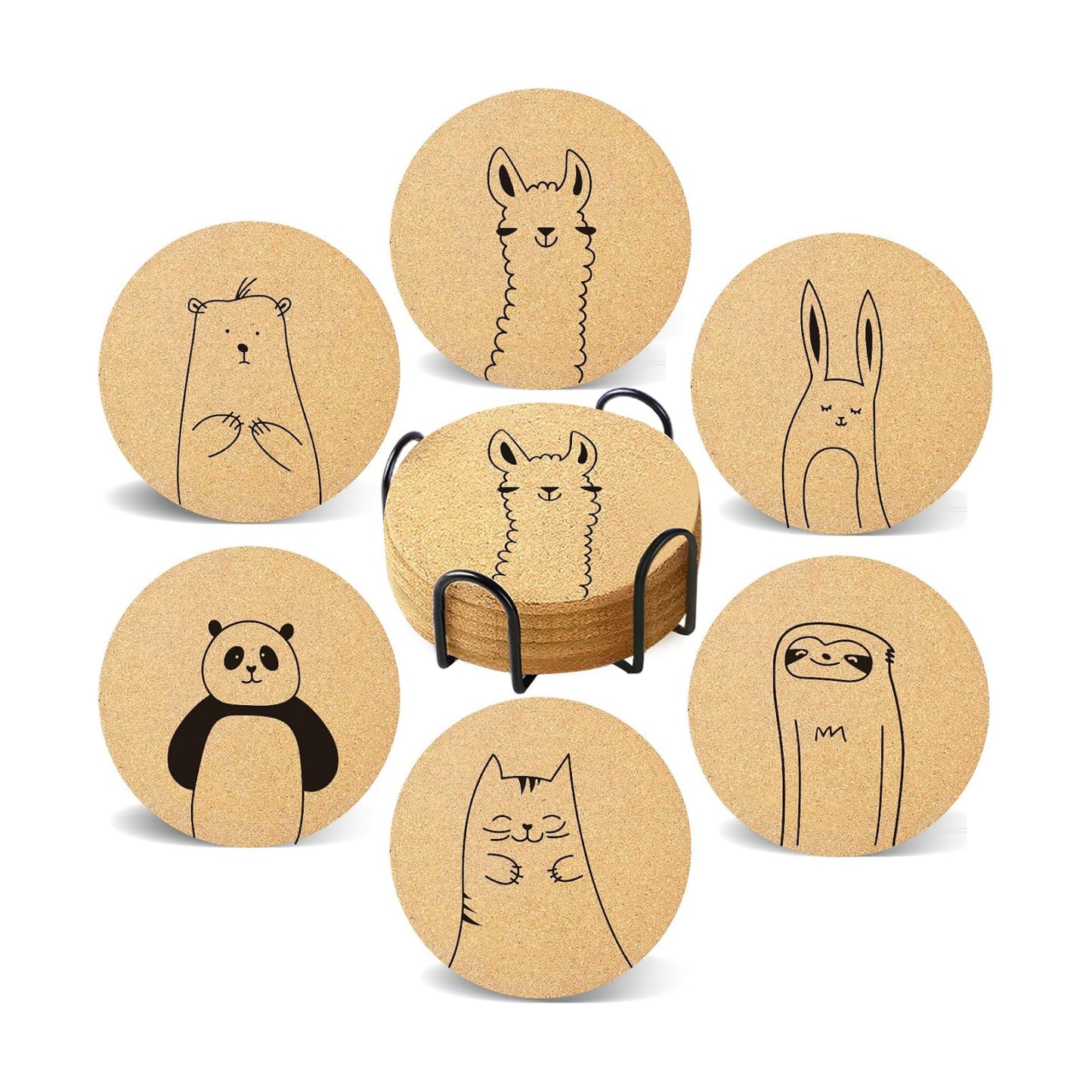Holder / Coasters for Drinks / Animals / Set of 6