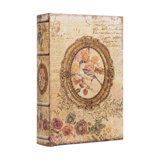 Decorative Vintage Style Fake Book Flowers Pattern Faux Leather Embossed / Vintage Style-size:l