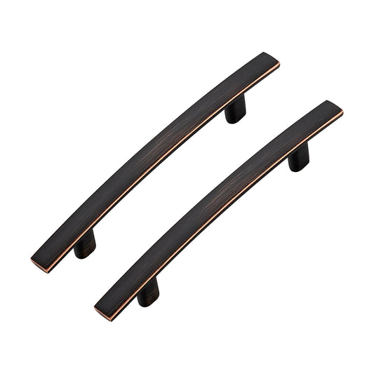Curved Cabinet Pulls Drawer Pulls / 3.75" Hole Center / Oil Rubbed Bronze / Set of 5