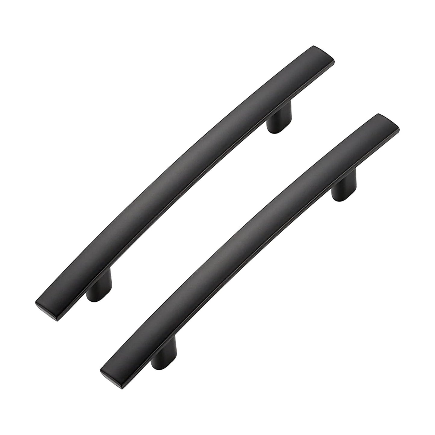 Curved Cabinet Pulls Drawer Pulls / 3.75" Hole Center / Black / Set of 5
