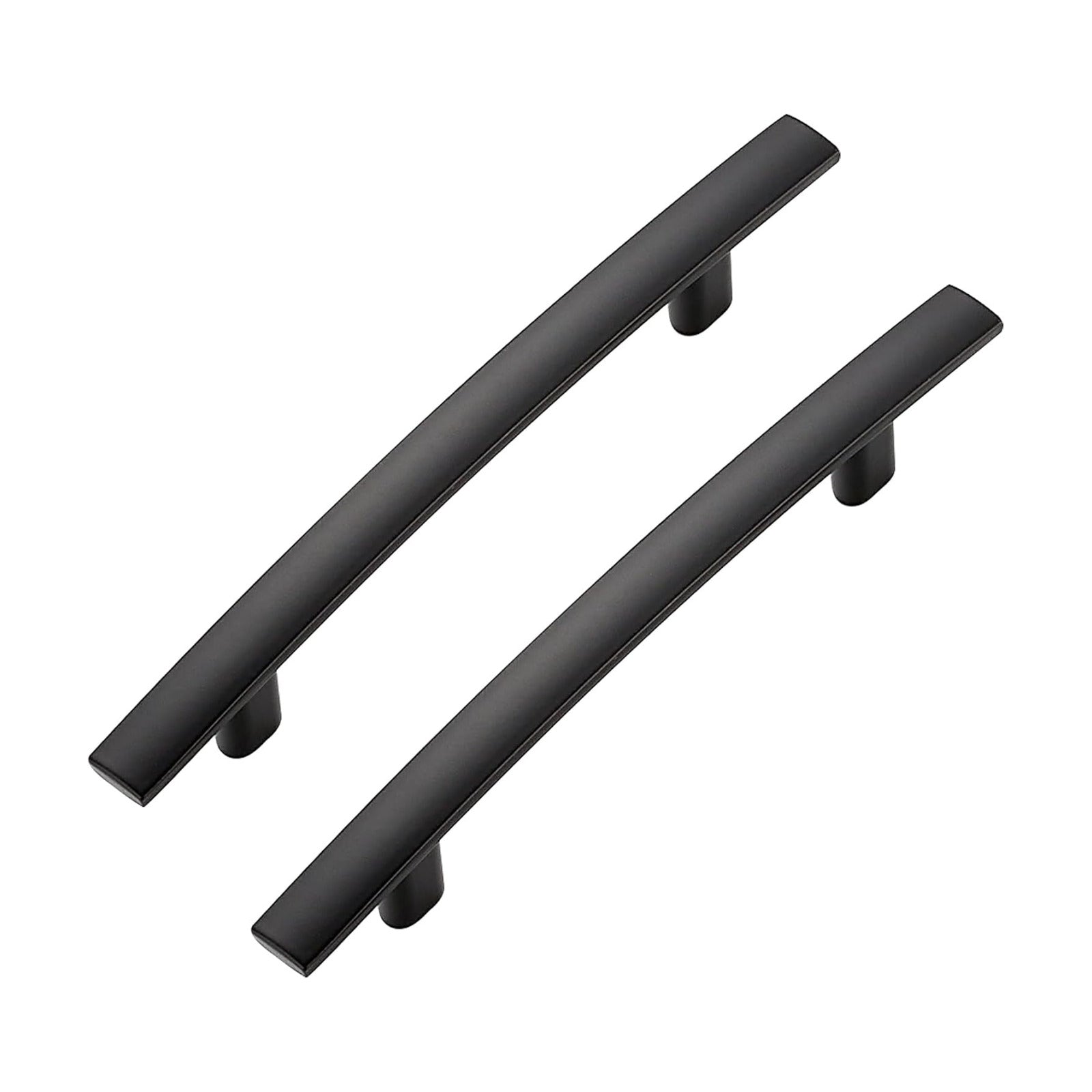 Curved Cabinet Pulls Drawer Pulls / 3.75" Hole Center / Black / Set of 5