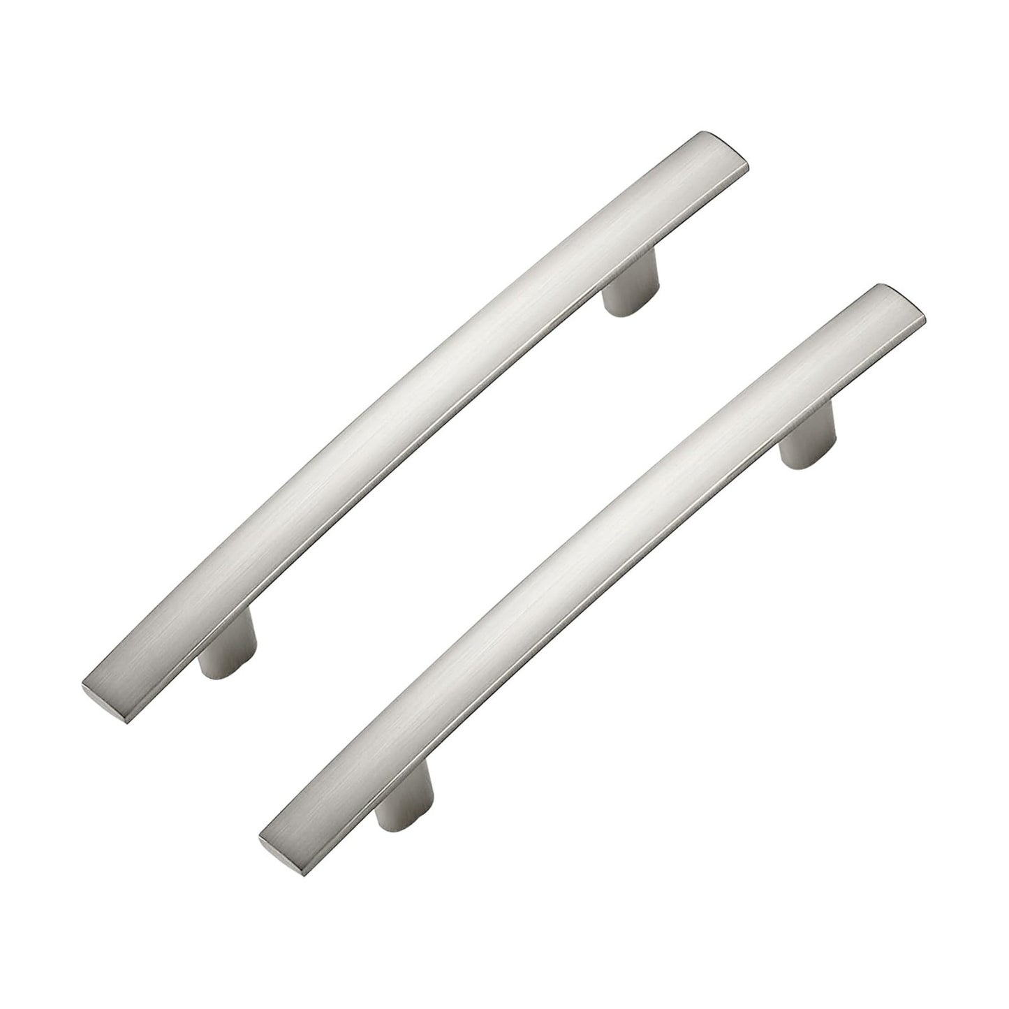 Curved Cabinet Pulls Drawer Pulls / 3.75" Hole Center / Brushed Nickel / Set of 5