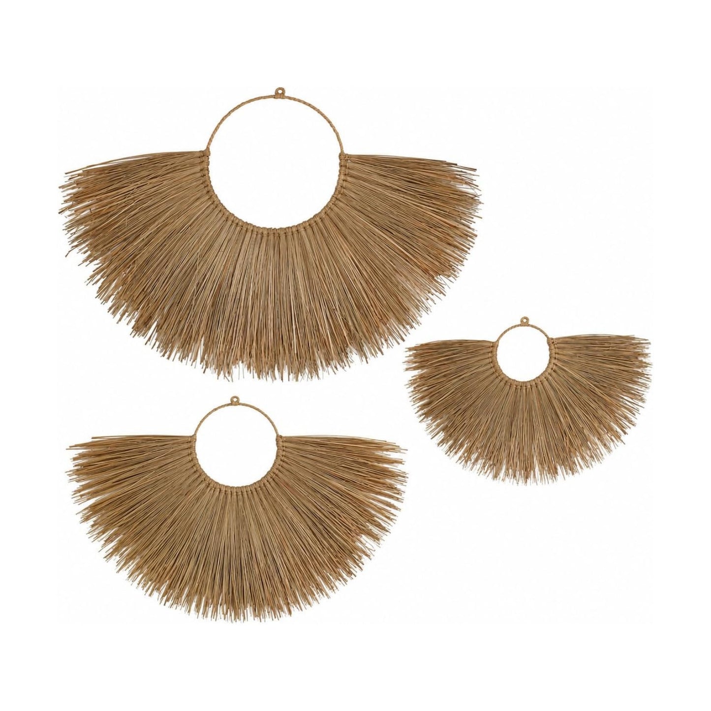 Woven Seagrass Fan Wall Decor / Set of 3