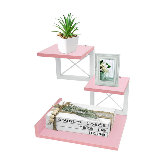 3 Tier Wooden Desk Supplies Organizers / Pink