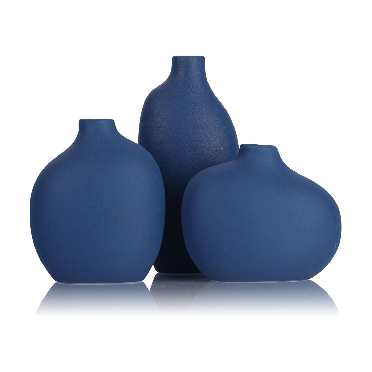 Small Navy Ceramic Vase / Blue / Set of 3