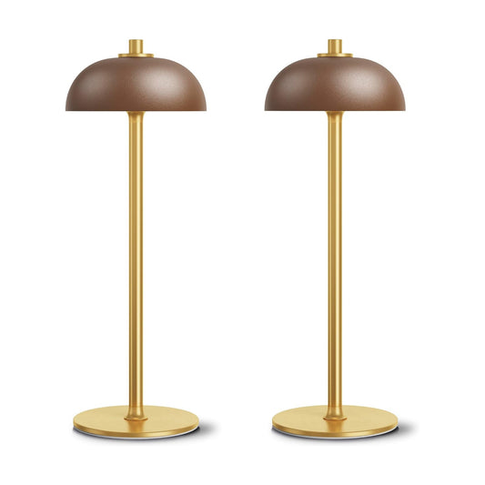 2 Pack Cordless Table Lamp Rechargeable, 5000mAh Battery Table Light | 3 Color Stepless Dimming Metal Table Light with