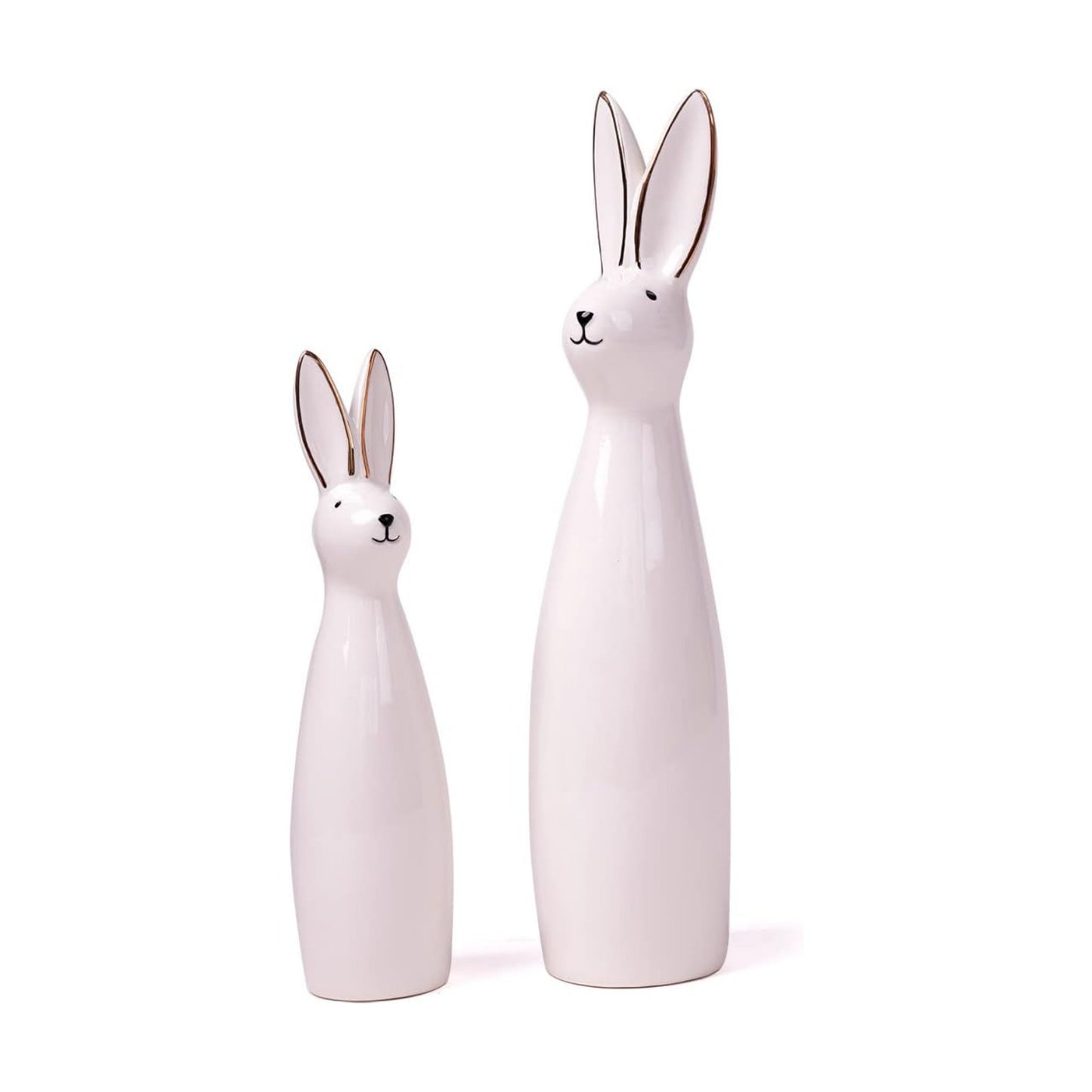 Rabbit Sculpture Bunny Figurine Statue Modern Decor Art Animal Gift / Set of 2