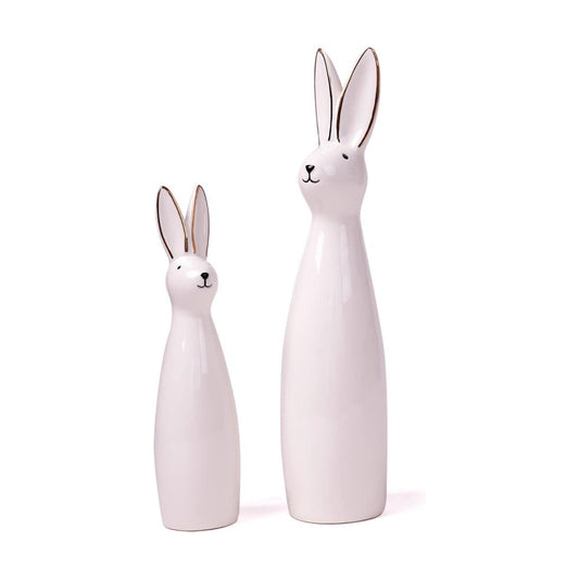 Rabbit Sculpture Bunny Figurine Statue Modern Decor Art Animal Gift / Set of 2