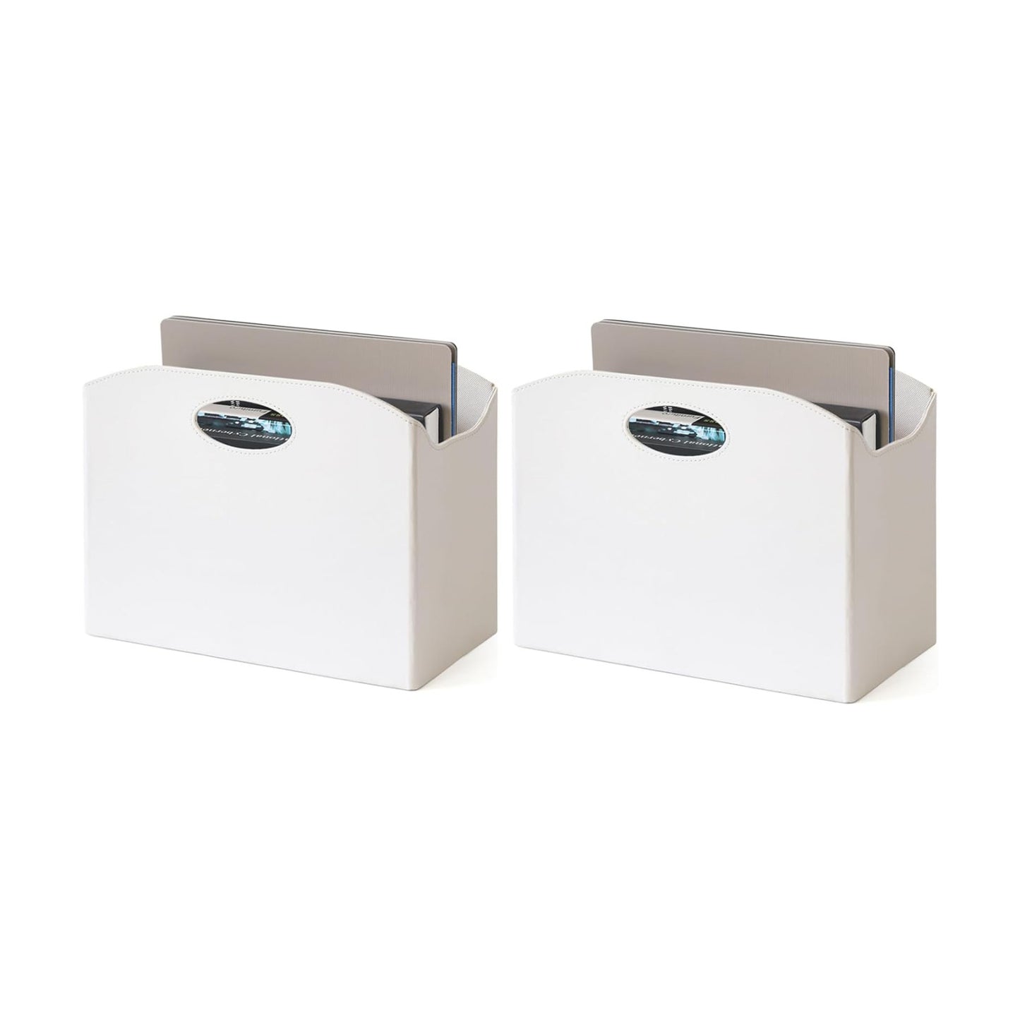 EZDeco Magazine Holder Foldable Magazine Rack Floor PU Leather File Holder Newspaper Book Storage Magazine Basket