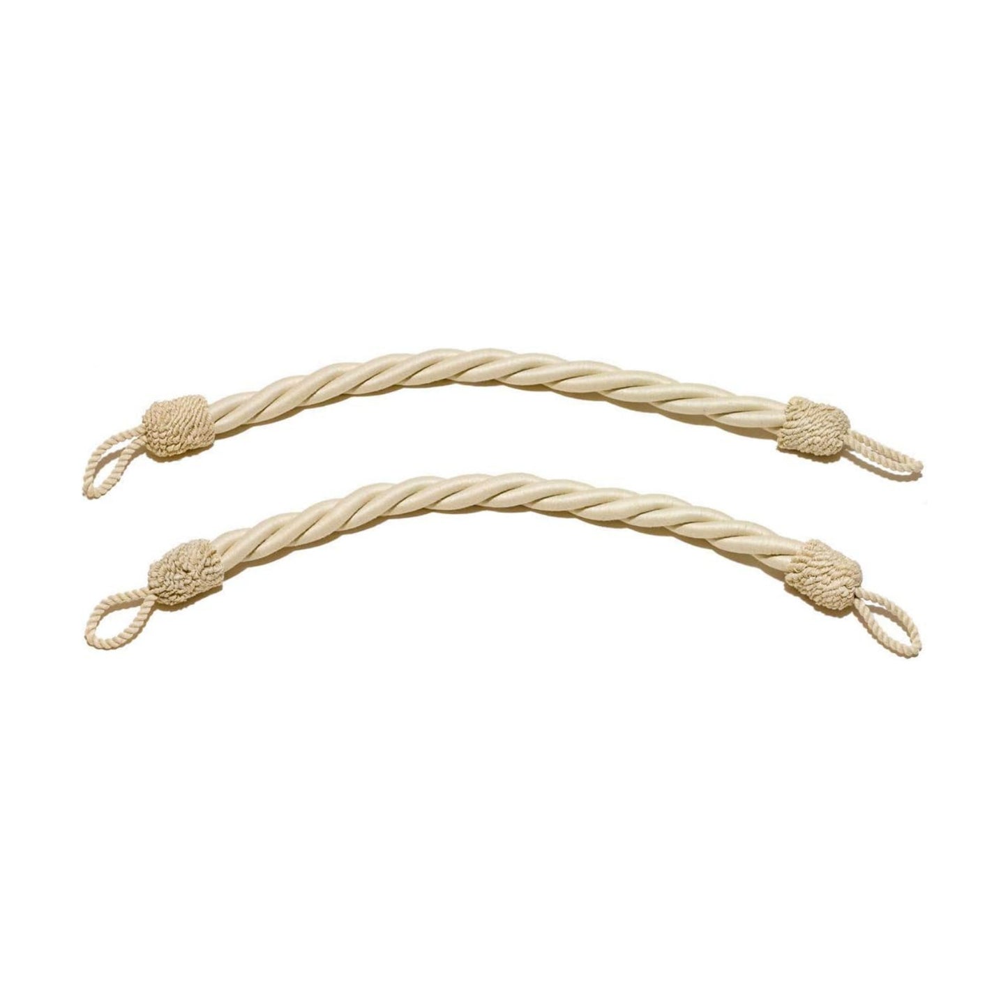 DÉCOPRO Traditional Rope Curtain and Drapery Tieback, Spread 18" (45.5cm), 1" (2.5cm) Thick Cord # 0100RTB, Off White