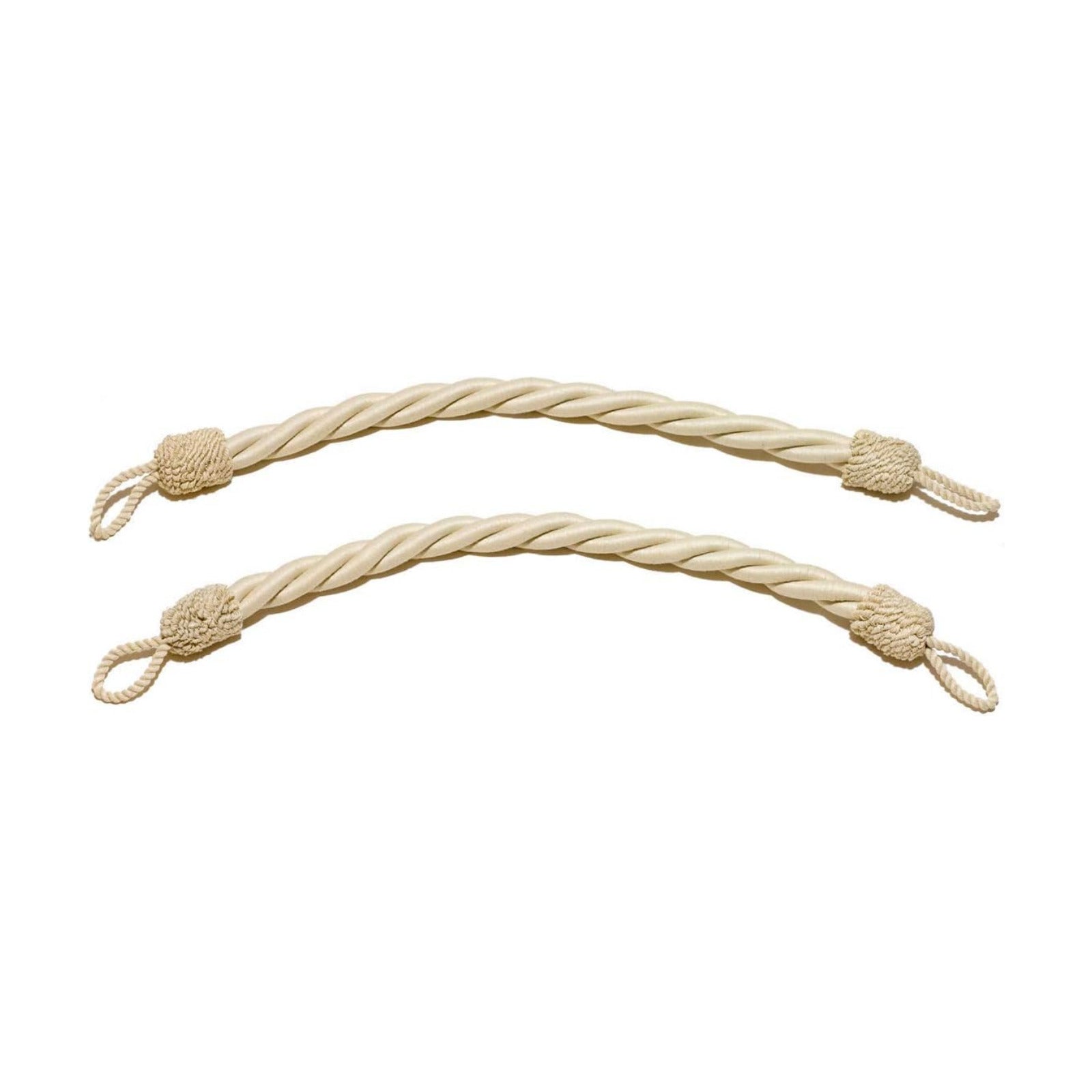 DÉCOPRO Traditional Rope Curtain and Drapery Tieback, Spread 18" (45.5cm), 1" (2.5cm) Thick Cord # 0100RTB, Off White