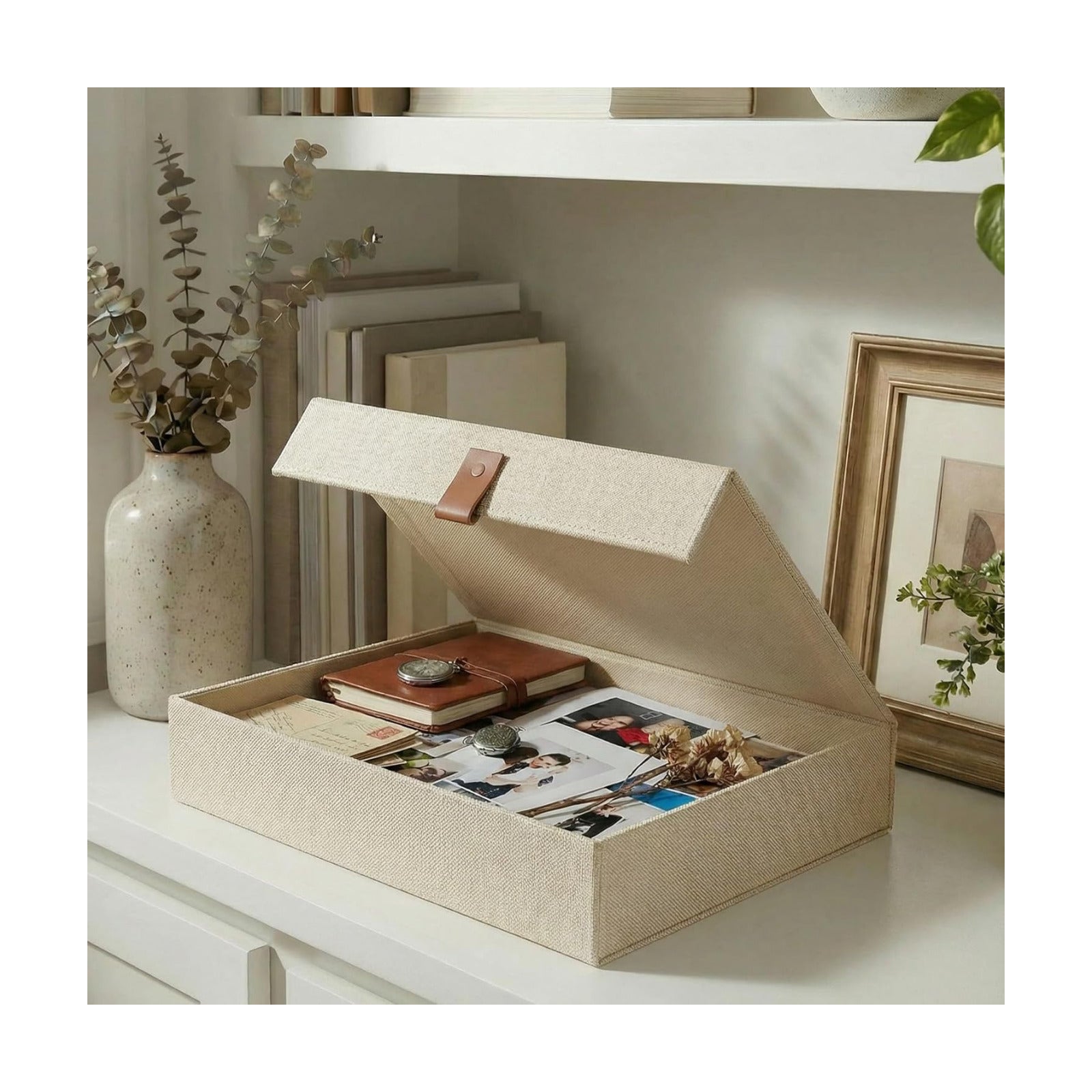 A Linen Organizer to Safely Store Your Pictures / Large / Ivory