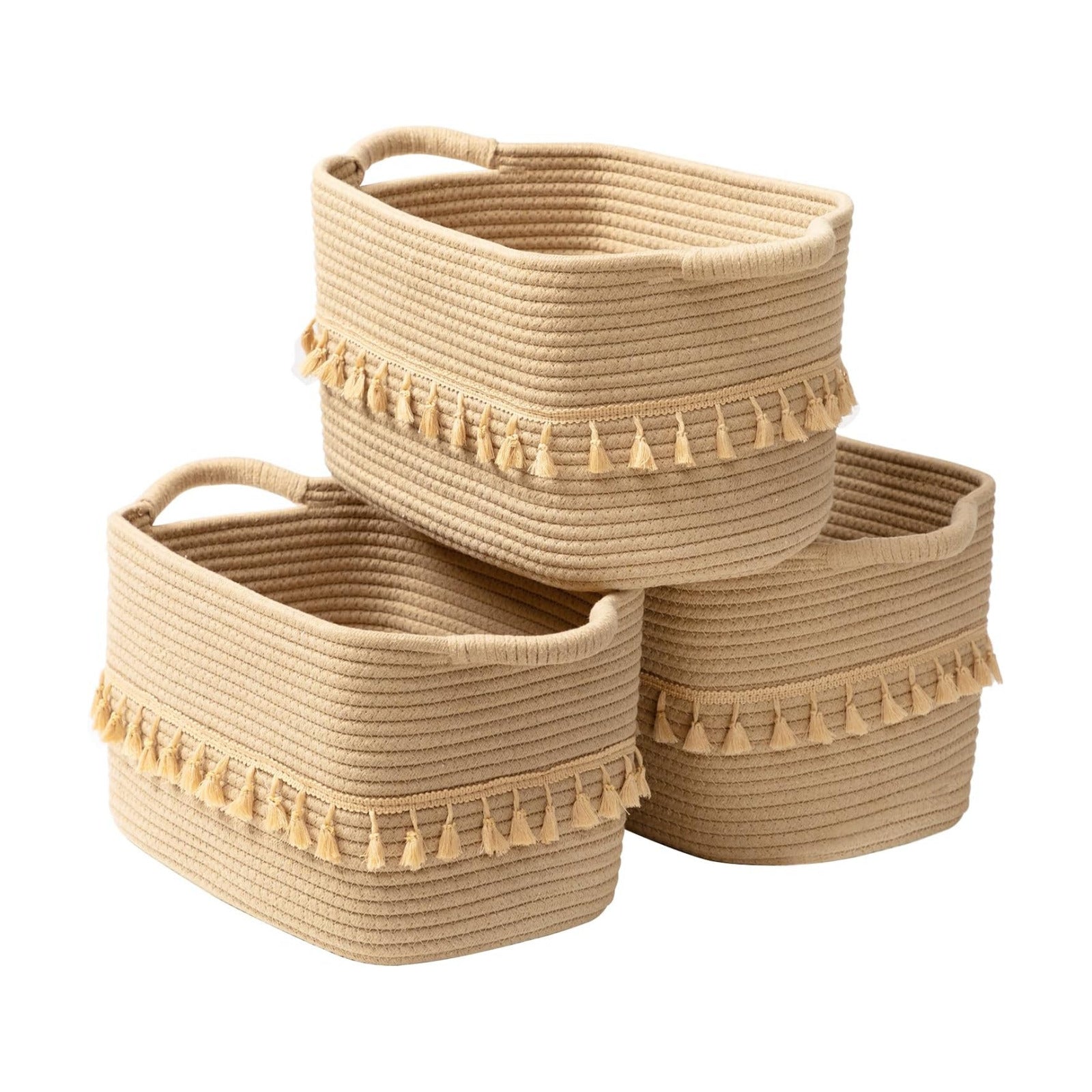 Decorative Basket / Rope Cotton Baskets for Toy / Jute / Set of 3