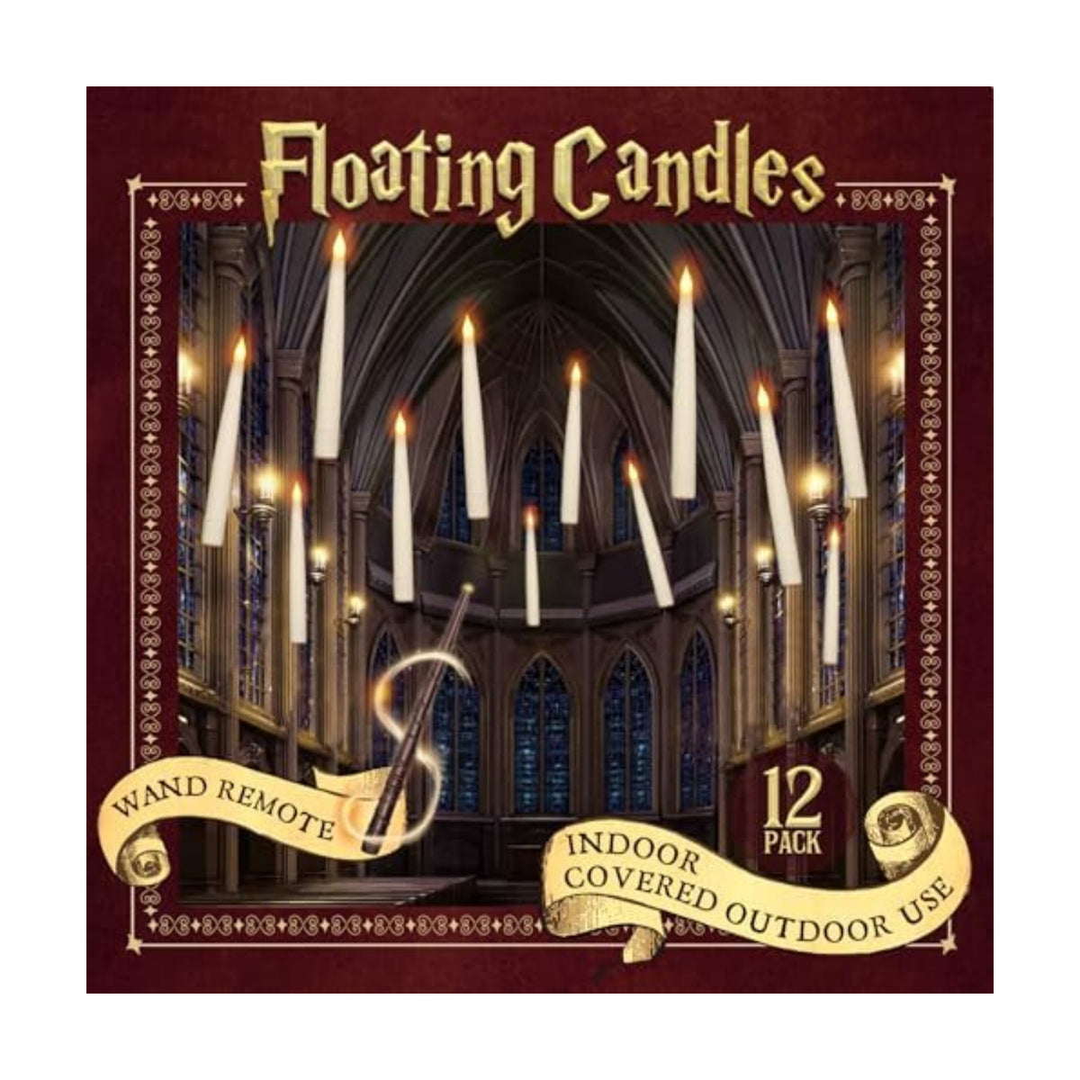 ORIENTAL CHERRY Floating Candles with Wand, 12 Pcs Magic Flickering Light