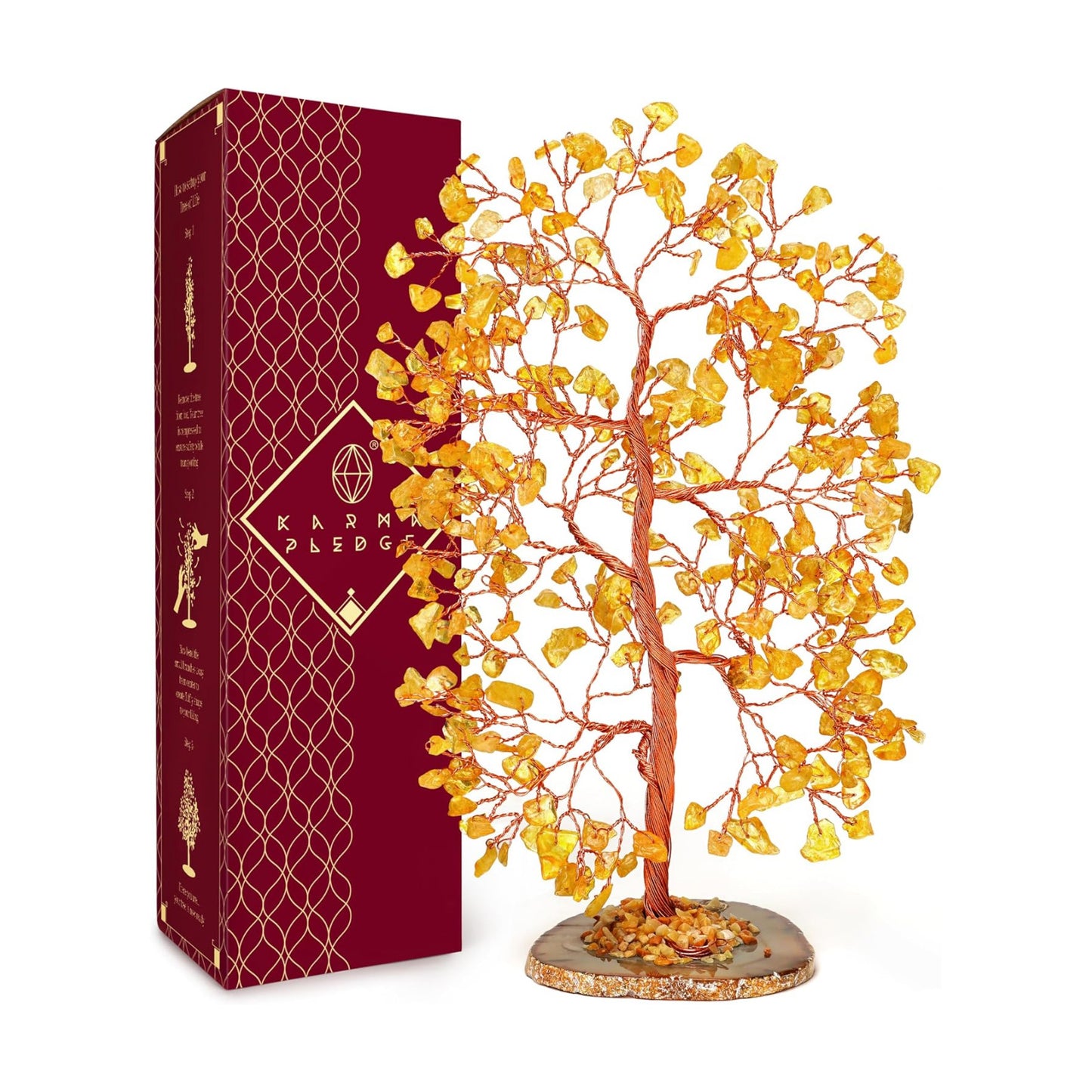Crystal Tree of Life Birthday Gifts for Women, Men, Frineds, Handmade Citrine Chakra Tree for Home, Room, Office Decor