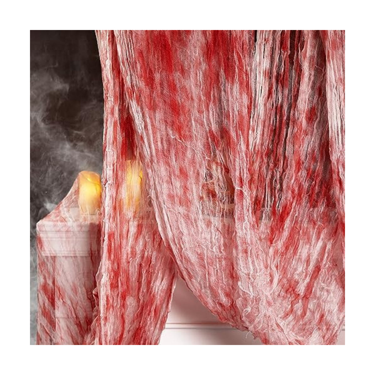 400" x 85" Halloween Creepy Cloth - Large Size Spooky Fabric - Scary Gauze Blood Creepy Cloth for Haunted House Party Yard Wall Doorway Decoration (red)