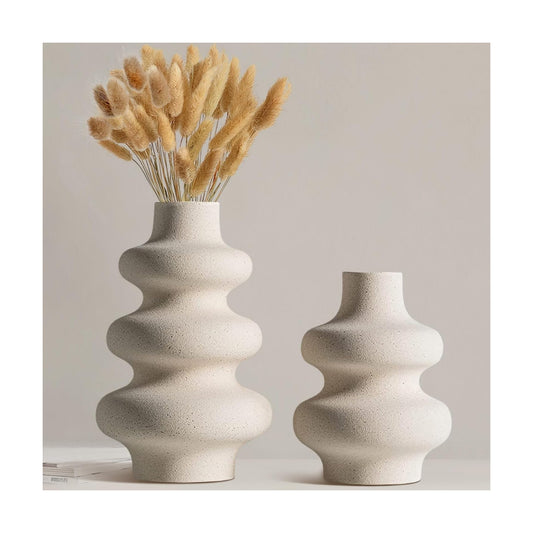 Ceramic Vases -White Vase for Modern Home Decor / A White / Set of 2