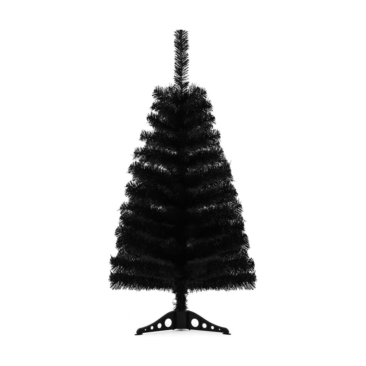 3ft Black Artificial Christmas Tree,Tabletop Christmas Pine Tree with PVC Stand Base for Christmas Halloween Home Office Holiday Decoration