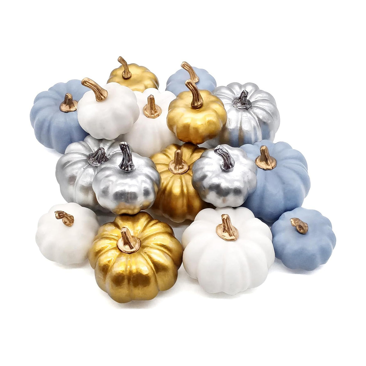 Ueerdand 16 PCS Fall Decor Artificial Pumpkins Burlap Faux Foam Pumpkins for Harvest Autumn Season Halloween Thanksgiving Holiday Festive Embellishing and Displaying
