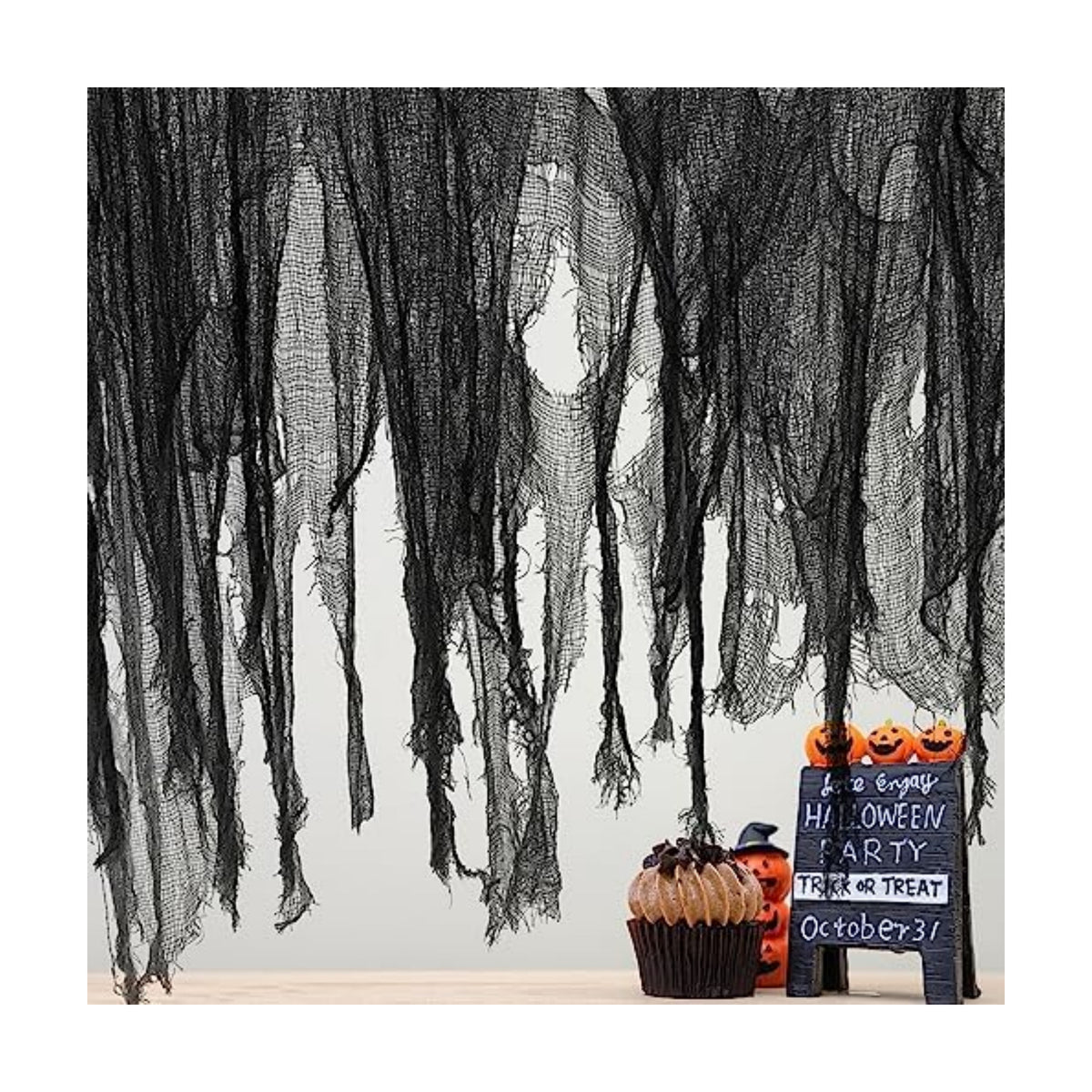 500 x 59 Inch Halloween Spooky Cloth, Black Halloween Scary Creepy Cloth