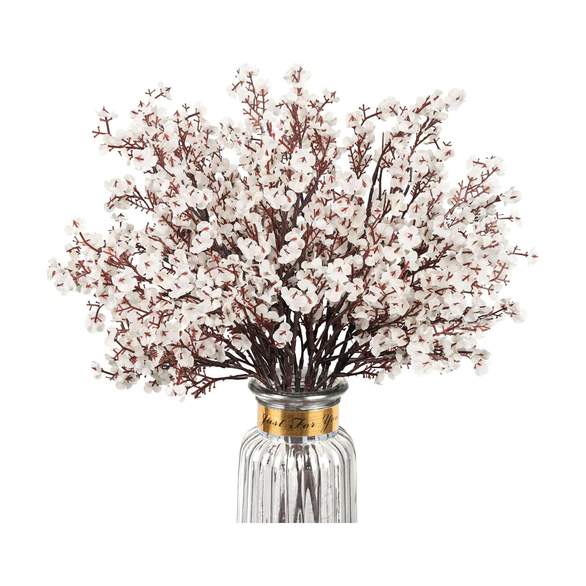 Babys Breath Artificial Flowers, 8 Bundles White Real Touch Fake Flowers Silk Flowers Bulk for Vase Home Office Wedding Spring Indoor Outdoor Centerpiece Table Party Decorations