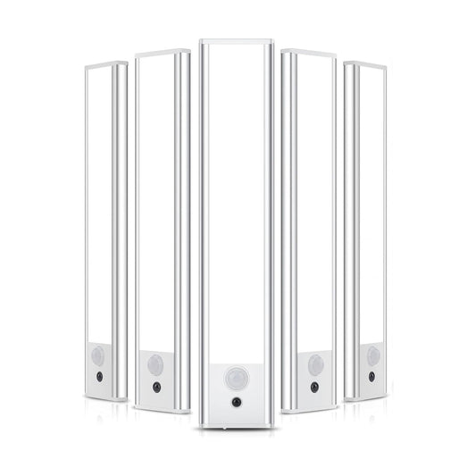 Under Cabinet Lighting 5 Packs, 3 Color Temperature Rechargeable Motion Sensor Lights for Kitchen, Counter, Closet