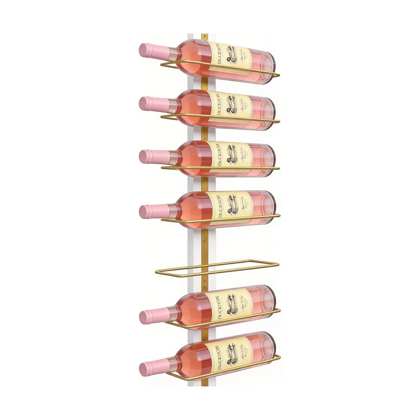 B4Life Wall-Mounted Wine Rack, 12 Bottles Wood & Metal Storage Dark Yellow | Dining Rooms, Kitchens, Home Bars