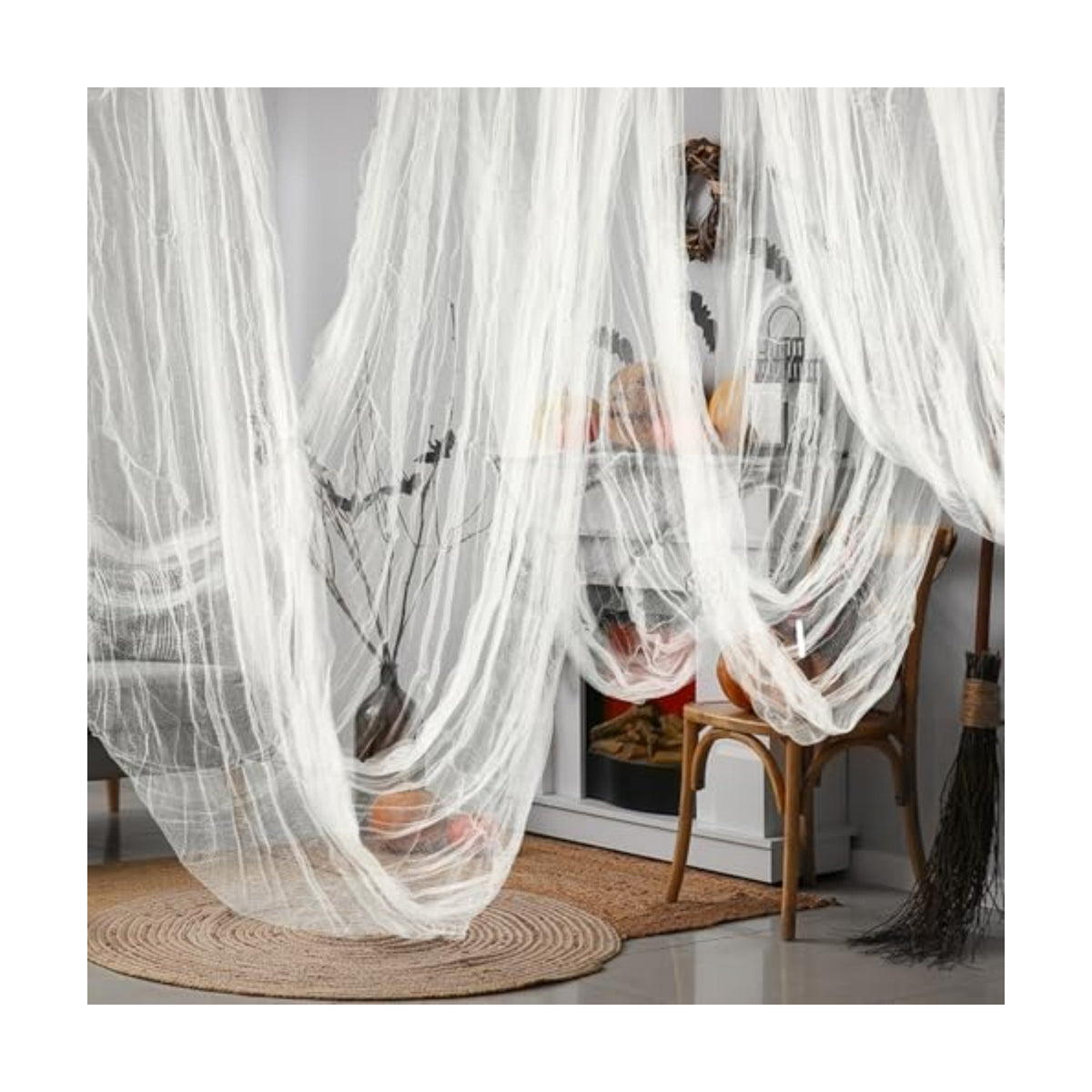 300 x 80 Inch Halloween Creepy Cloth, White Halloween Scary Spooky Cloth