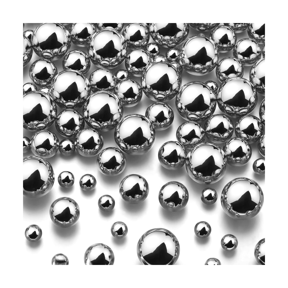 Junkin 300 Pcs Faux Pearl Vase Filler No Hole Beads, Silver