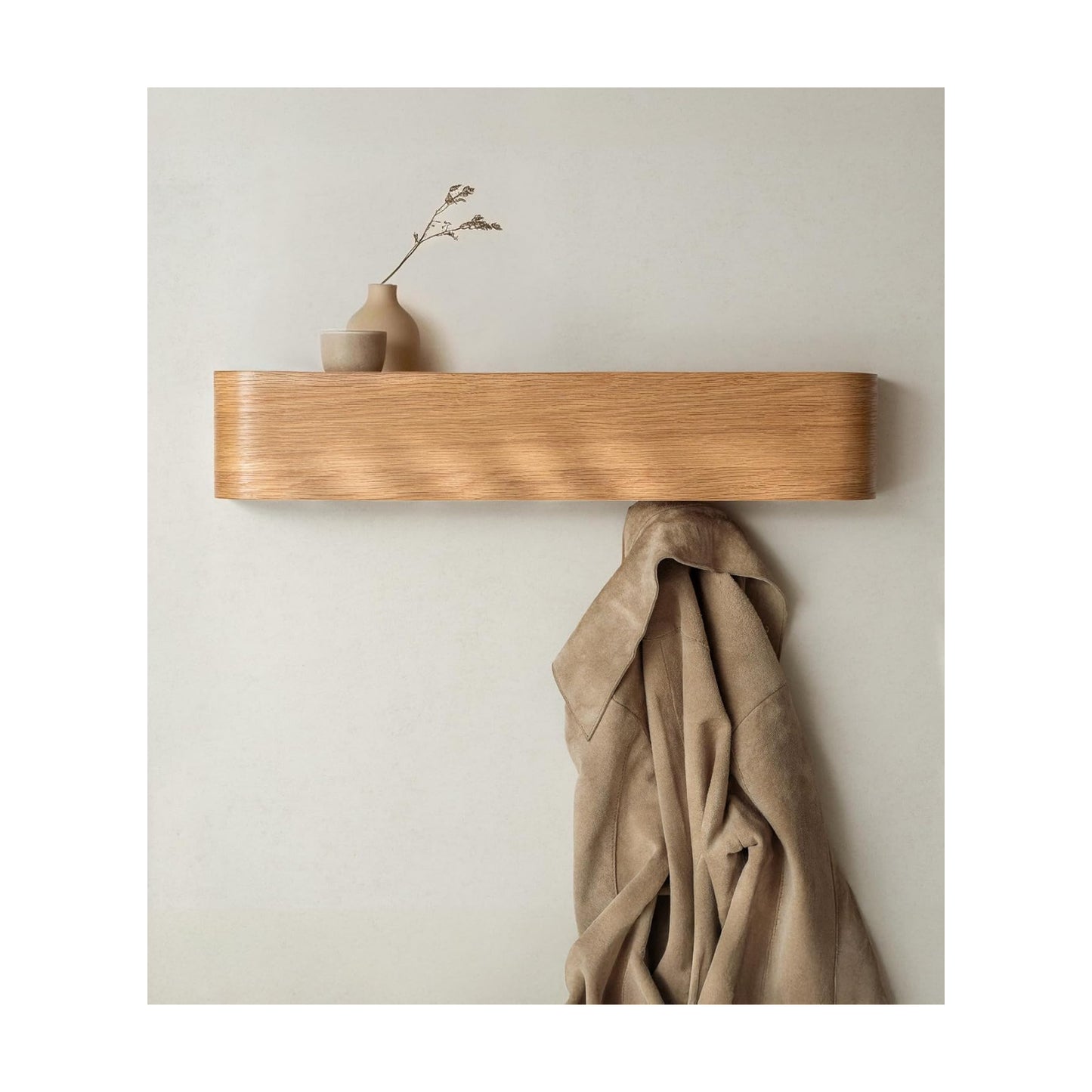 Modern Design Coat Rack / 5 Hooks / Oak