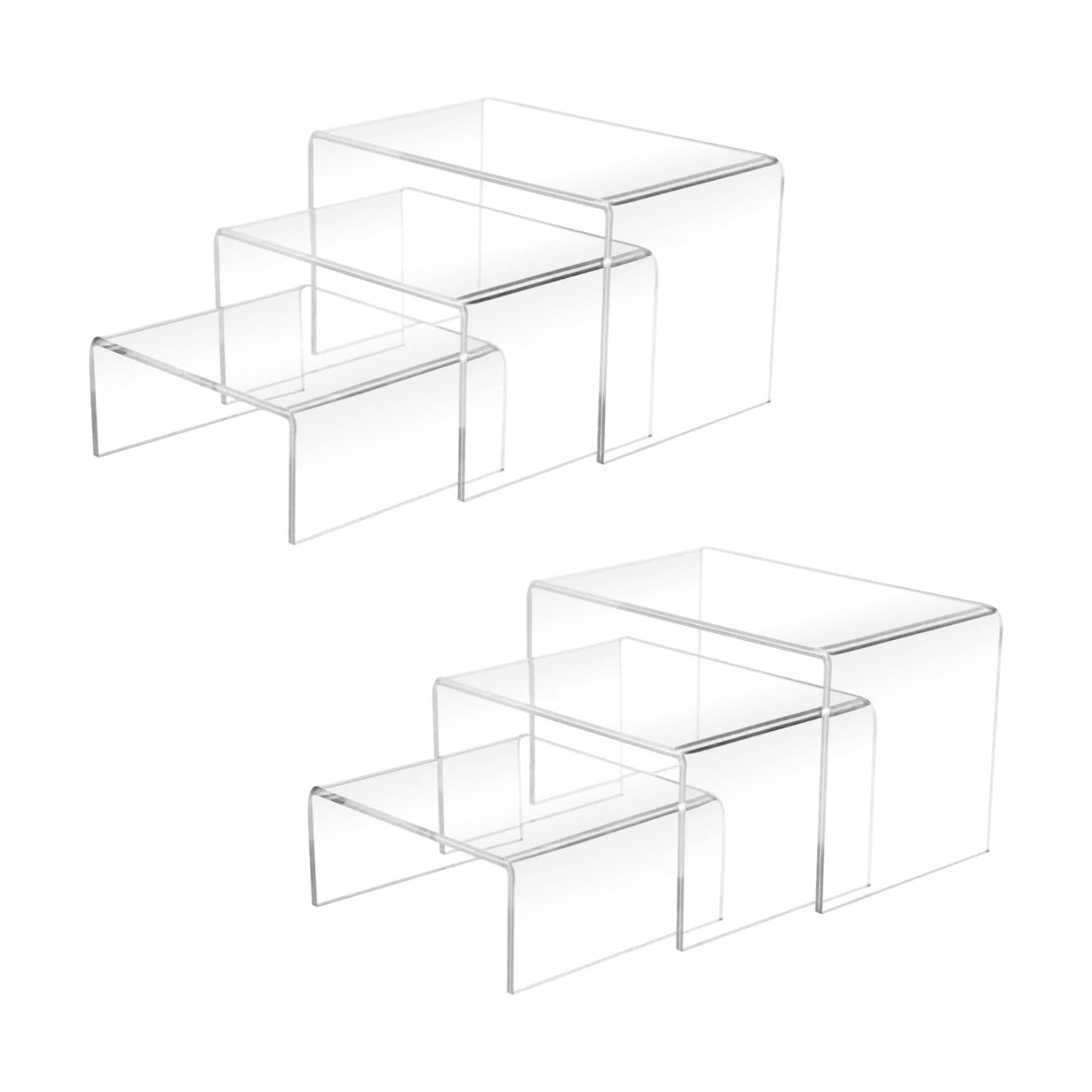 Acrylic Display Risers Product Stand / 4 x 5 x 6 / Clear Risers / Set of 2