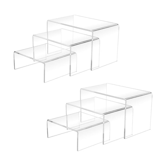 Acrylic Display Risers Product Stand / 4 x 5 x 6 / Clear Risers / Set of 2