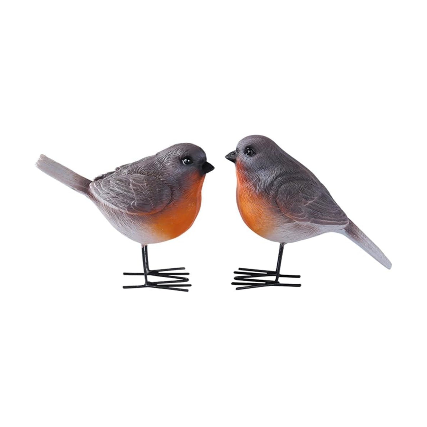 Robin Figurines Ornaments Resin Bird Statues Small Realistic Bird Animal Figurines / Set of 2