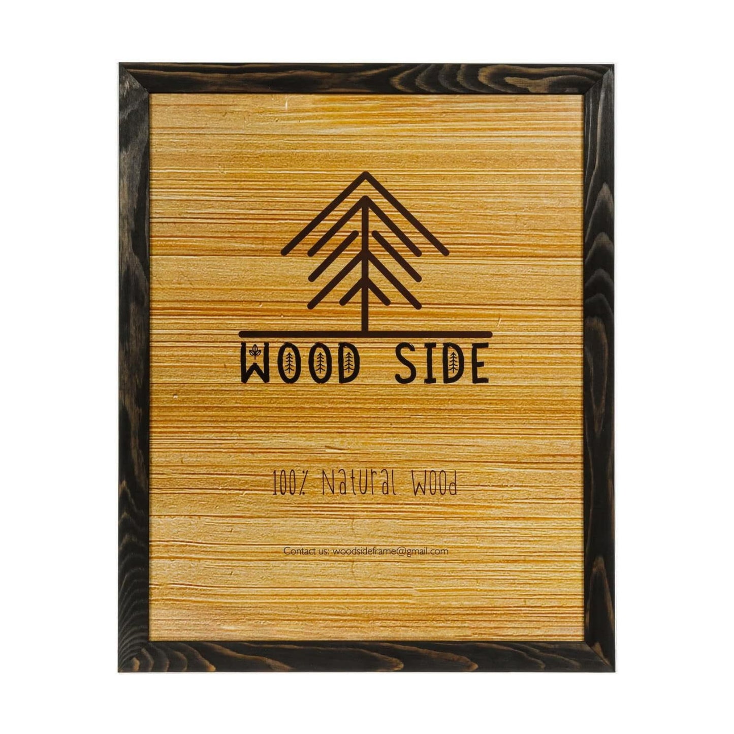 Rustic Natural Solid Wood Poster Picture Frame 16x24 | Charcoal Wooden Photo Frames, Eco Distressed, Wall Mounting