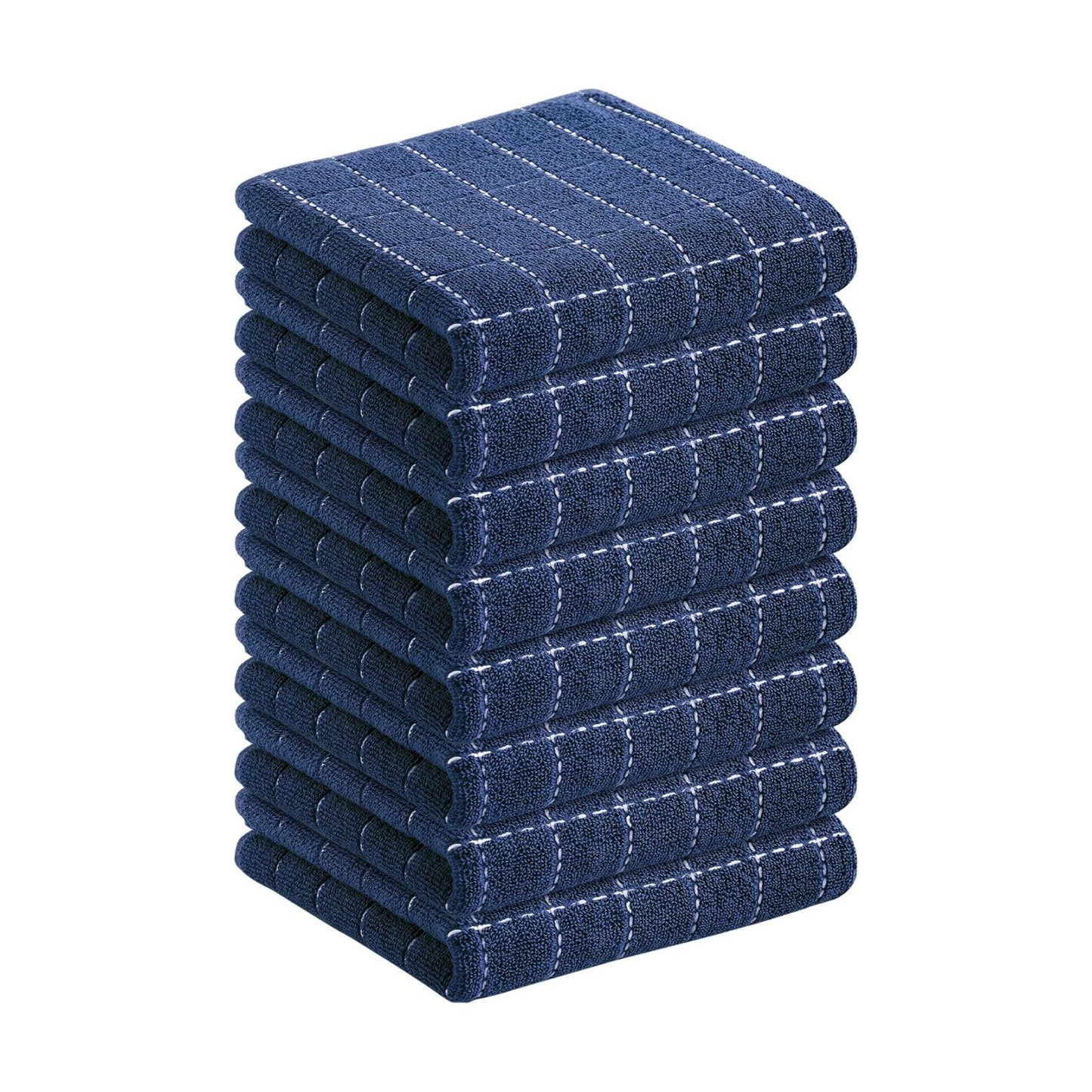 Homaxy 100% Cotton Terry Kitchen Towels, 8 Pack, Navy Blue | Ultra Soft and Absorbent Dish Towels for Kitchen, Suitable