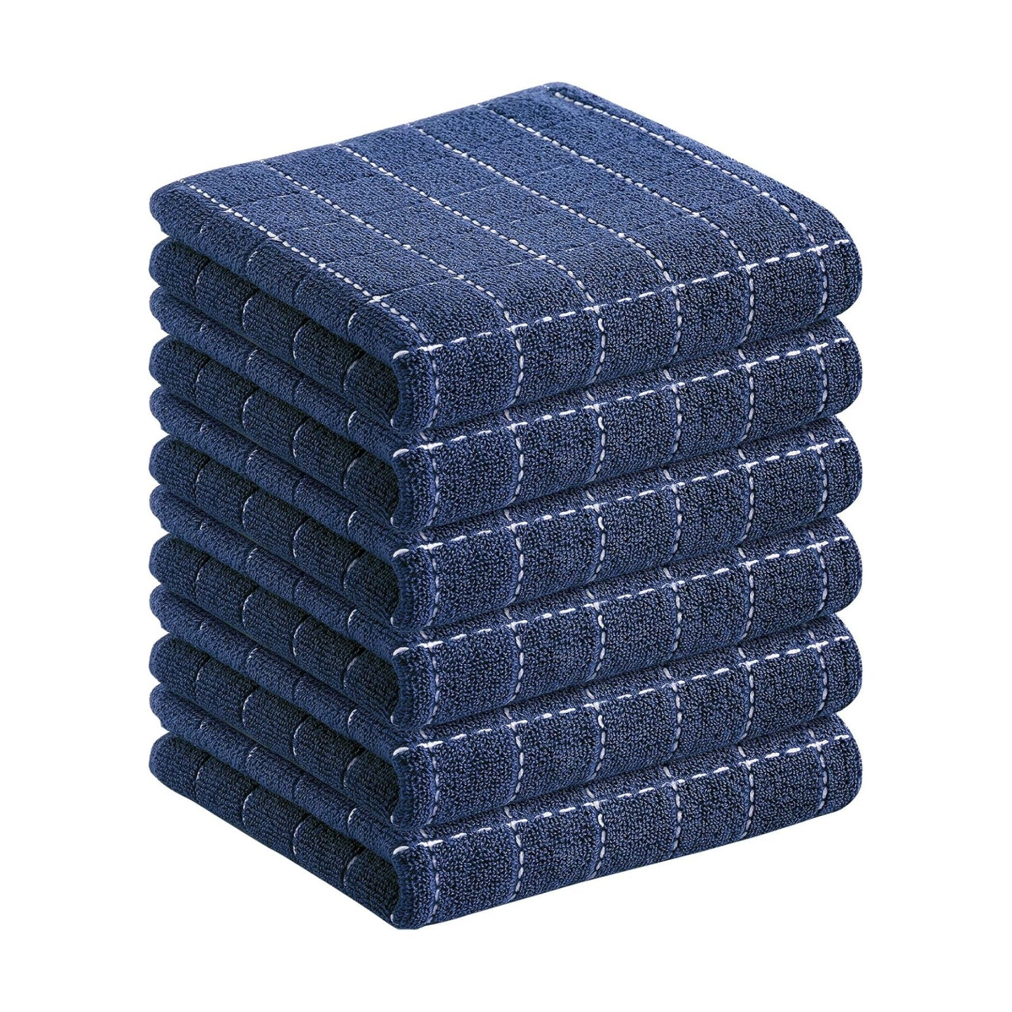 Homaxy 100% Cotton Terry Kitchen Towels, 6 Pack, Navy Blue | Ultra Soft and Absorbent Dish Towels for Kitchen, Suitable