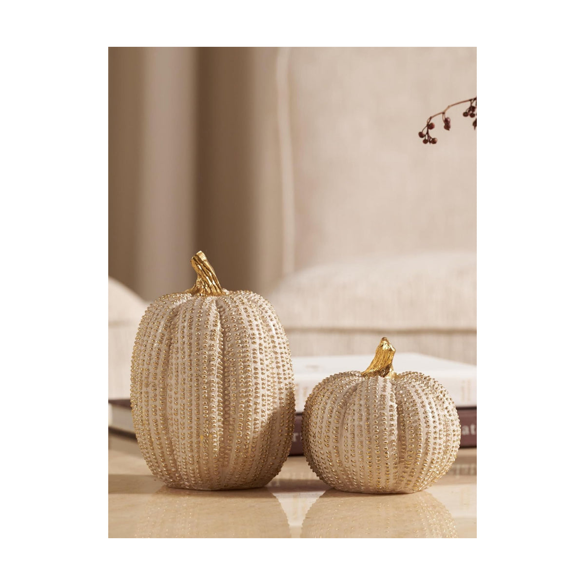 DN DECONATION Fall Thanksgiving Pumpkin Decor for Home Table Decor, 2 PCS