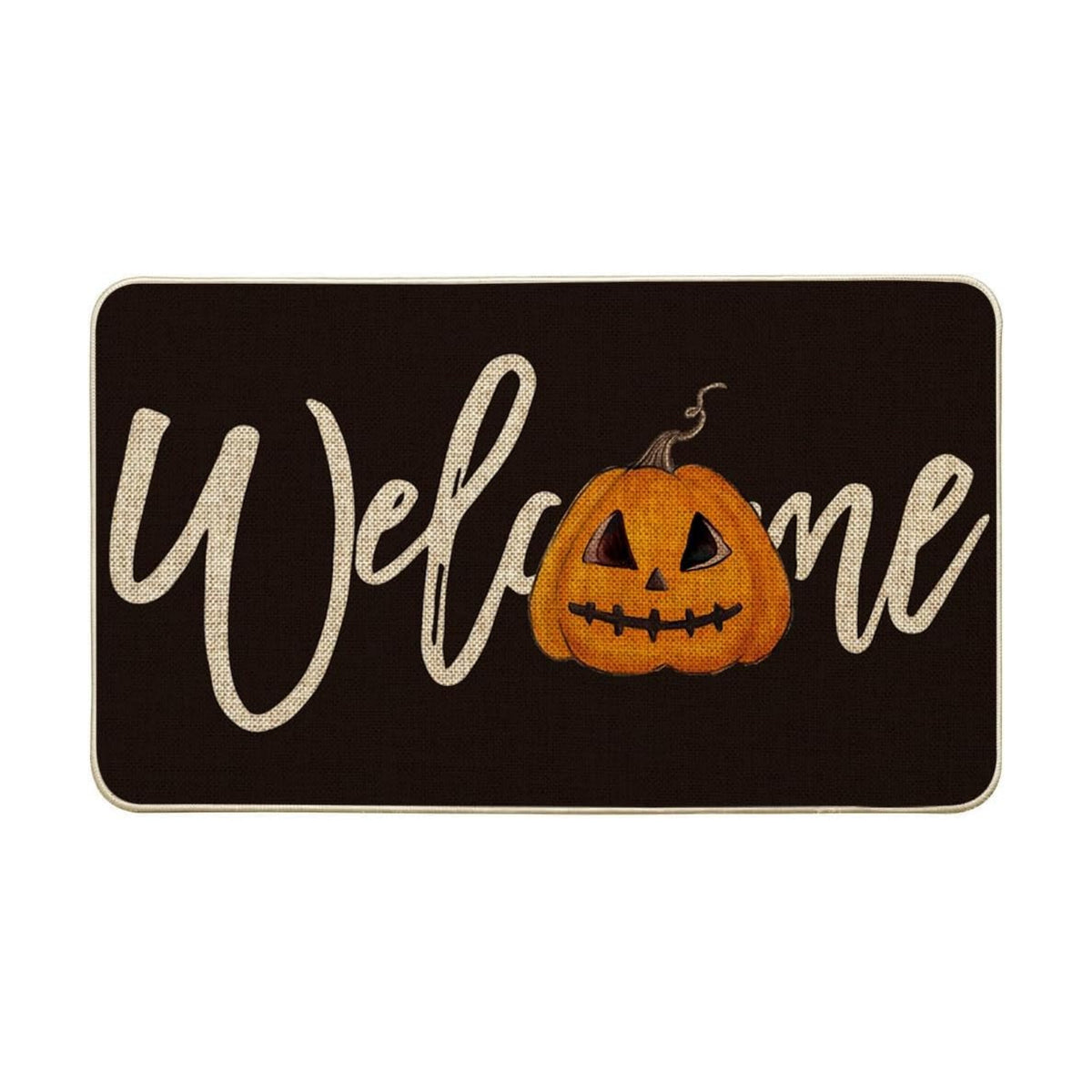 Artoid Mode Black Pumpkin Halloween Welcome Doormat 17x29 Inch